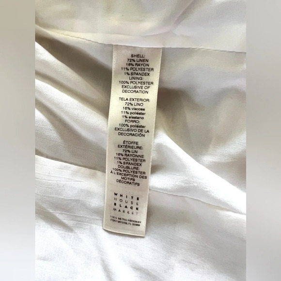 White House Black Market linen lace blend 2 piece dress jacket suit 12 - Picture 15 of 15